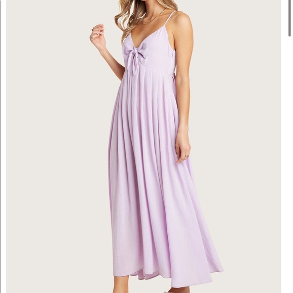 NWOT WILLOW Rochelle Dress Tie Front Maxi Dress in Lilac Purple Size M - Picture 3 of 11